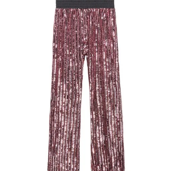 VICTORIA’S SECRET Pink Gold Black Allover Sequin Wide Leg Pajama Lounge …