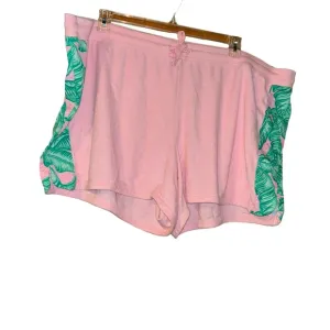 Vineyard vines pink terry cloth leaf print tropical shorts plus size 3X