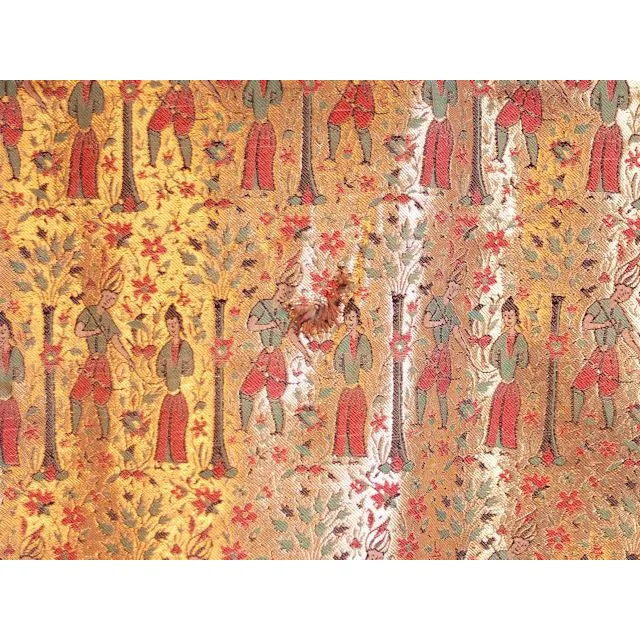 Vintage Liquid Gold Metallic Damask Evening Gown Custom 1940S 36-28-Free
