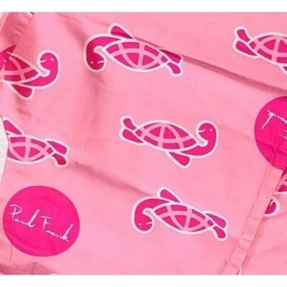 Vintage Paul Frank Pajama Pants, Tonal the Turtle, Pink, Size Medium