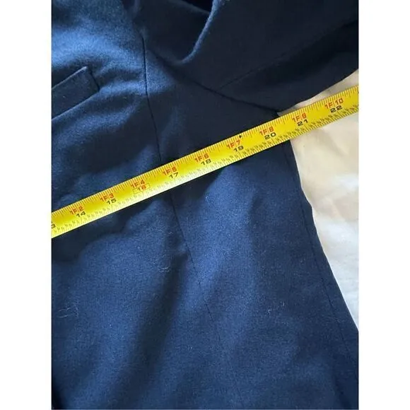 Vintage Pendleton Navy Blue Wool Cropped Pea Coat Jacket Blazer Size 14