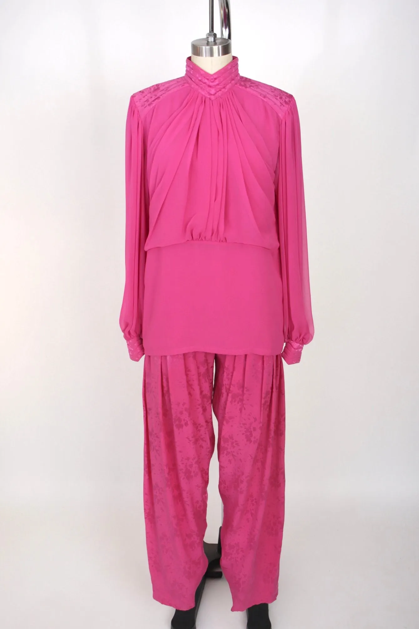 Wayne Clark Pleated Jacquard Pant Set