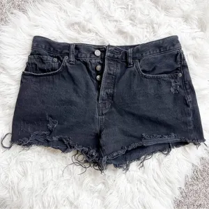 We The Free | Black Distressed Jean Shorts