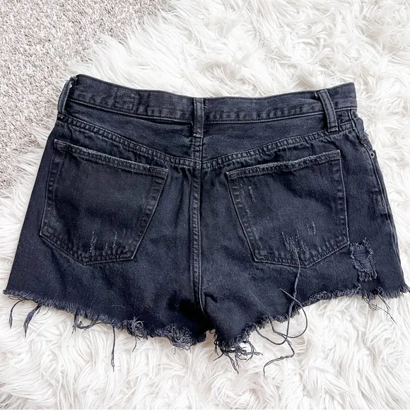 We The Free | Black Distressed Jean Shorts