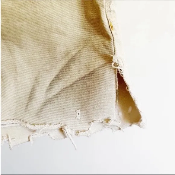 We the Free Borderline shorts gray denim distressed cutoffs embroidered