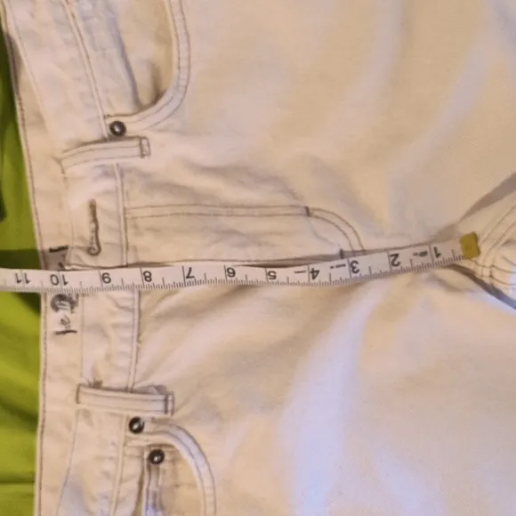 We The Free Women's Distressed Cream Denim Shorts Size 29