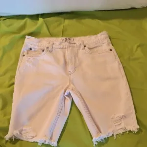 We The Free Women's Distressed Cream Denim Shorts Size 29