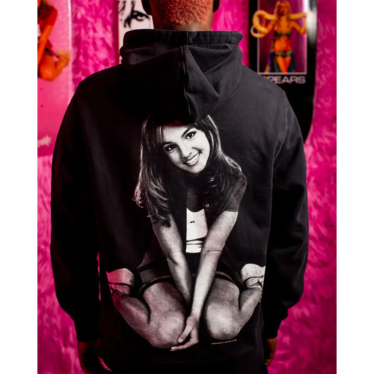 Welcome - Britney Spears Flower Pigment-Dyed Hoodie Black