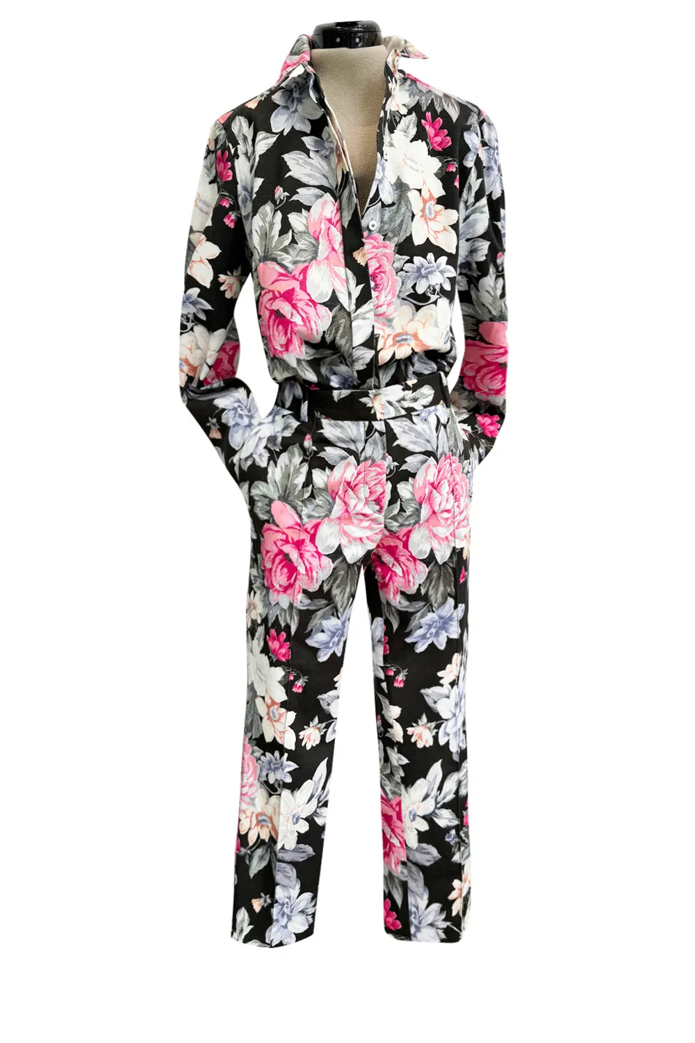 Well Documented Resort 2012 Celine by Phoebe Philo Floral Top or Jacket & Cropped Pant Suit