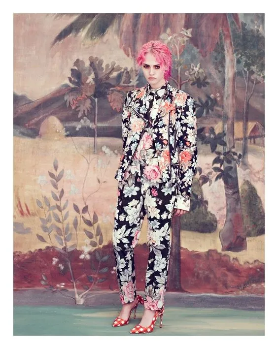 Well Documented Resort 2012 Celine by Phoebe Philo Floral Top or Jacket & Cropped Pant Suit