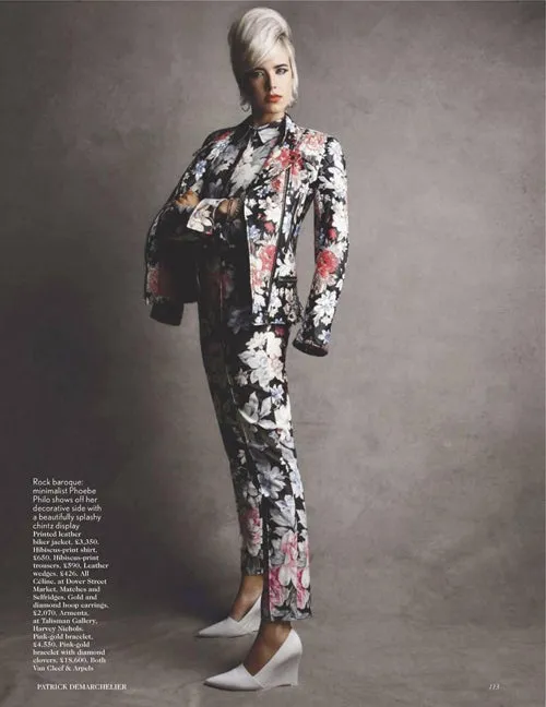 Well Documented Resort 2012 Celine by Phoebe Philo Floral Top or Jacket & Cropped Pant Suit
