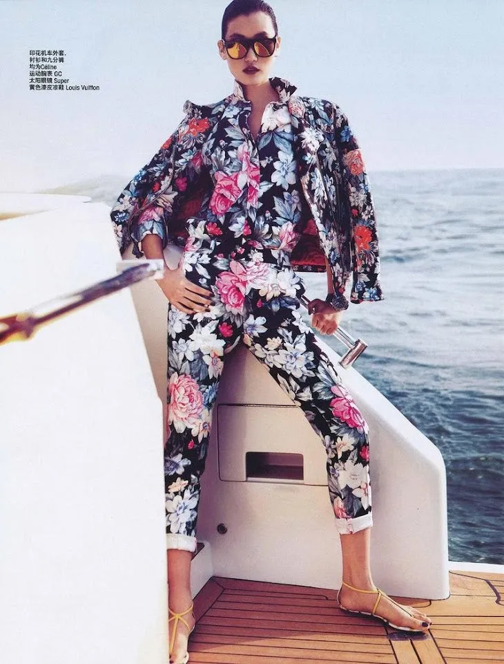 Well Documented Resort 2012 Celine by Phoebe Philo Floral Top or Jacket & Cropped Pant Suit