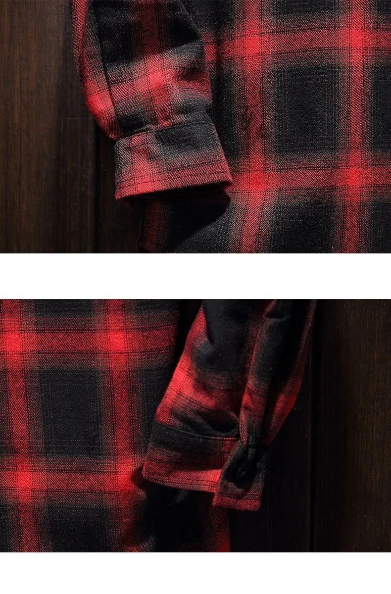 West Louis™ Plaid Casual Hooded Shirt
