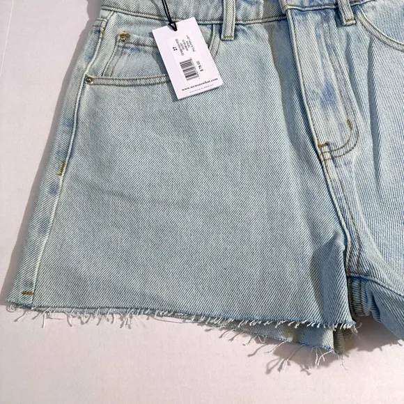 Weworewhat X REVOLVE Denim Highrise shorts super light size 27 NWT