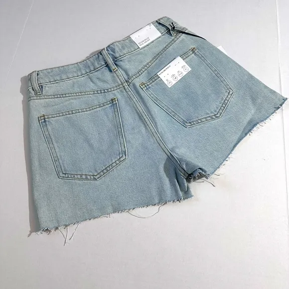 Weworewhat X REVOLVE Denim Highrise shorts super light size 27 NWT