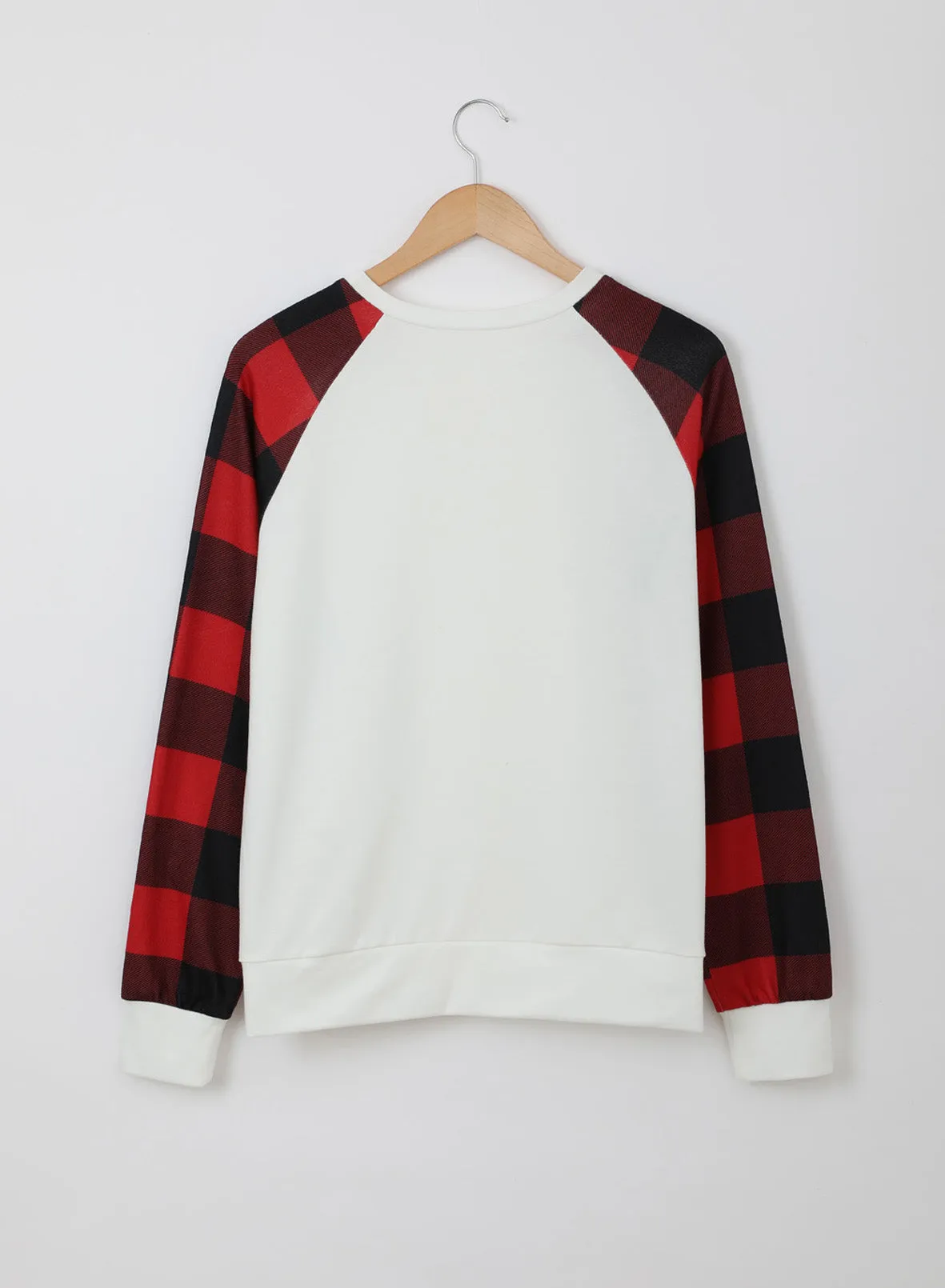 White Buffalo Plaid Long Sleeve Sweatshirt