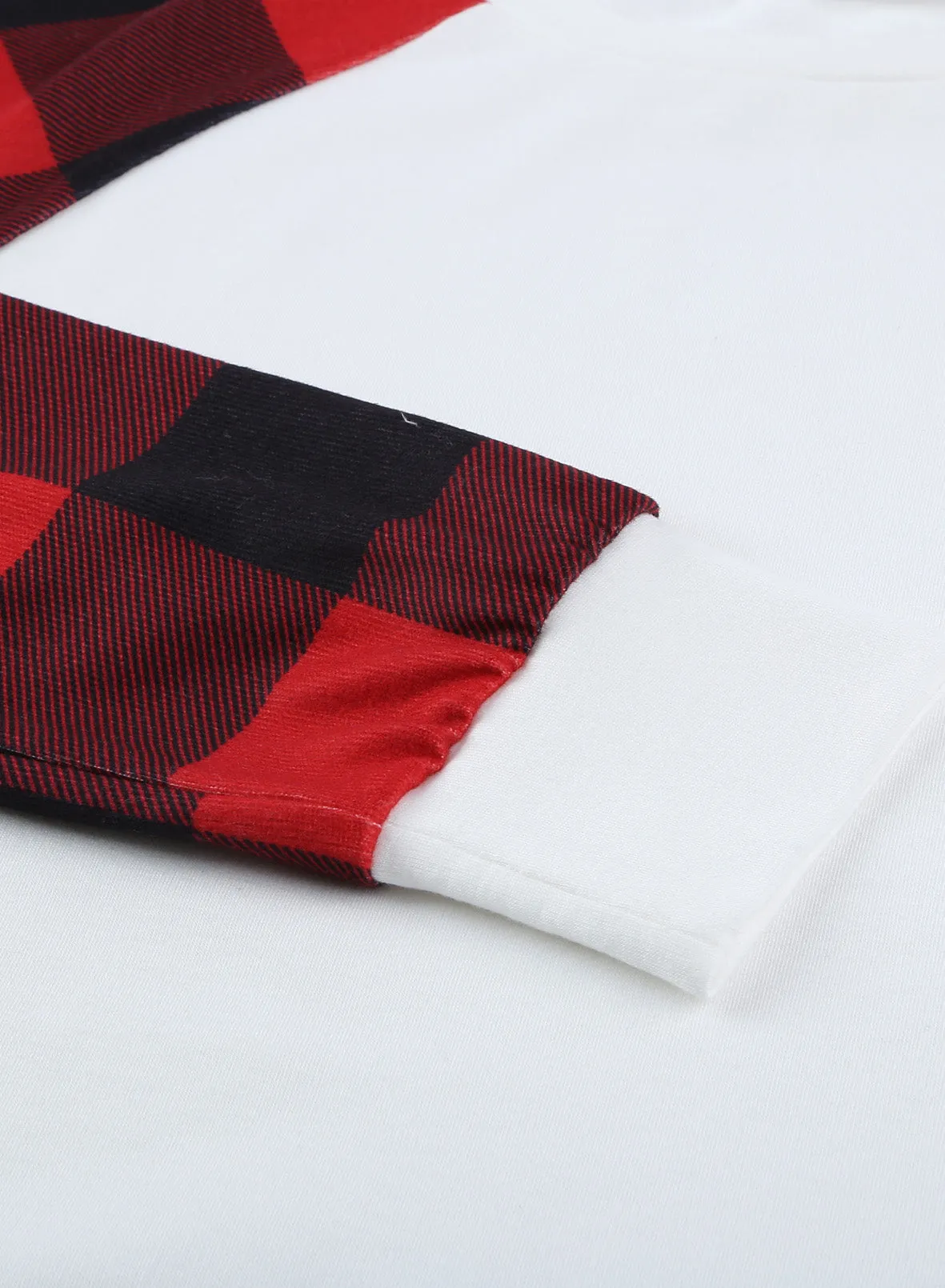 White Buffalo Plaid Long Sleeve Sweatshirt
