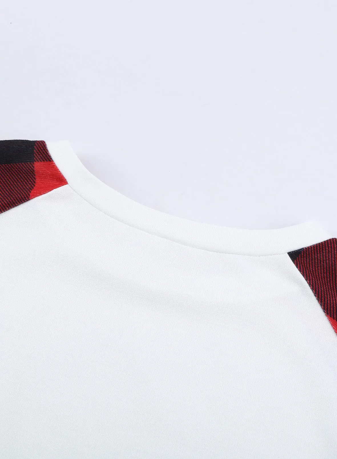 White Buffalo Plaid Long Sleeve Sweatshirt