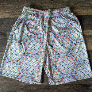 White Double Vision Gym Shorts