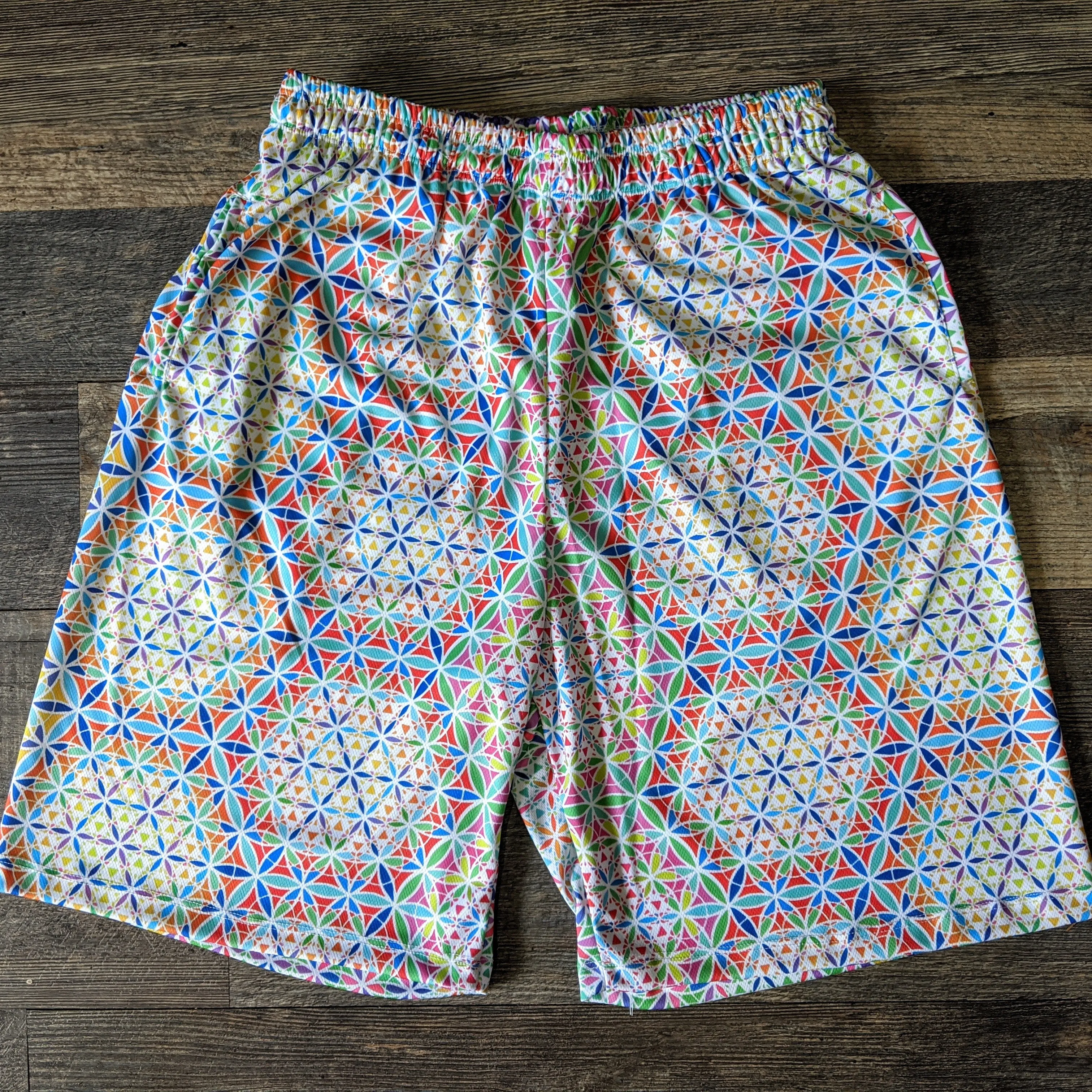 White Double Vision Gym Shorts