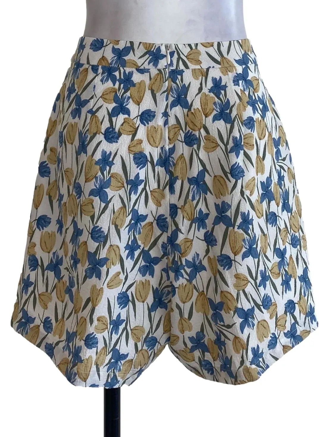 White Floral Shorts