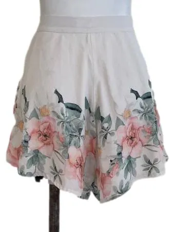 White Floral Skirt
