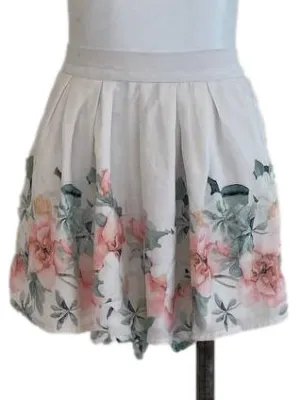 White Floral Skirt