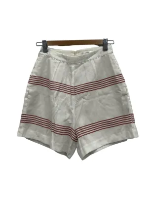 White Shorts With Pink Stripes