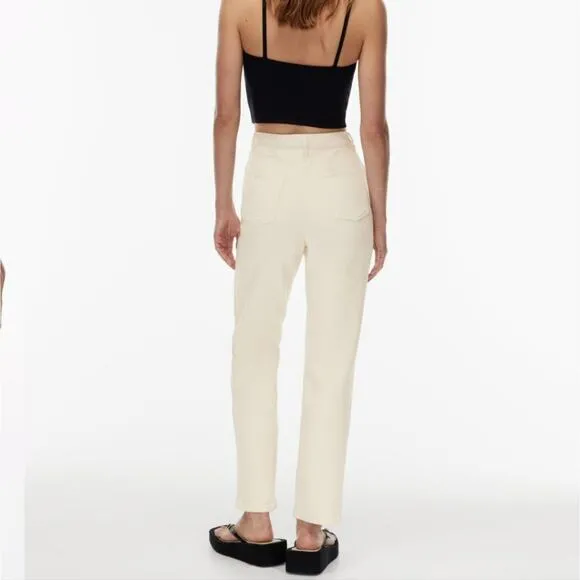Wilfred Free by Aritzia The Melina Cream High Waisted Straight Leg Pant Jean