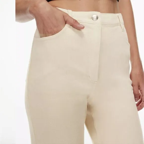 Wilfred Free by Aritzia The Melina Cream High Waisted Straight Leg Pant Jean