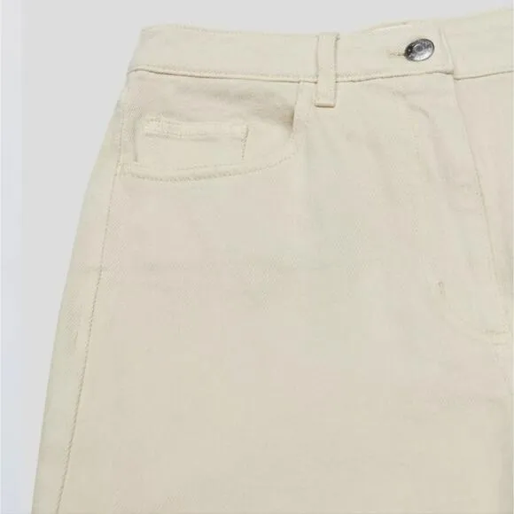 Wilfred Free by Aritzia The Melina Cream High Waisted Straight Leg Pant Jean