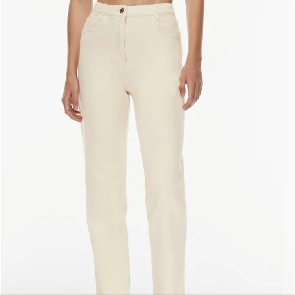 Wilfred Free by Aritzia The Melina Cream High Waisted Straight Leg Pant Jean