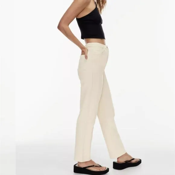 Wilfred Free by Aritzia The Melina Cream High Waisted Straight Leg Pant Jean