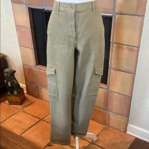 Wilfred Free Olive Green Modern High Rise Cargo Pants, size 8