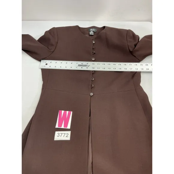Womans Morgan Taylor Studio 10 Brown Long Sleeve Button Down Lined Dress Jacket