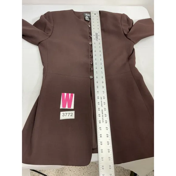 Womans Morgan Taylor Studio 10 Brown Long Sleeve Button Down Lined Dress Jacket