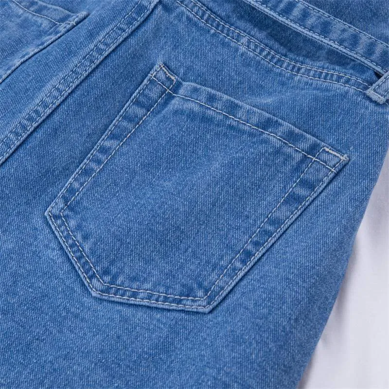 Women's 9-Pants Pants High-waisted Raw-Waist Belt Jeans