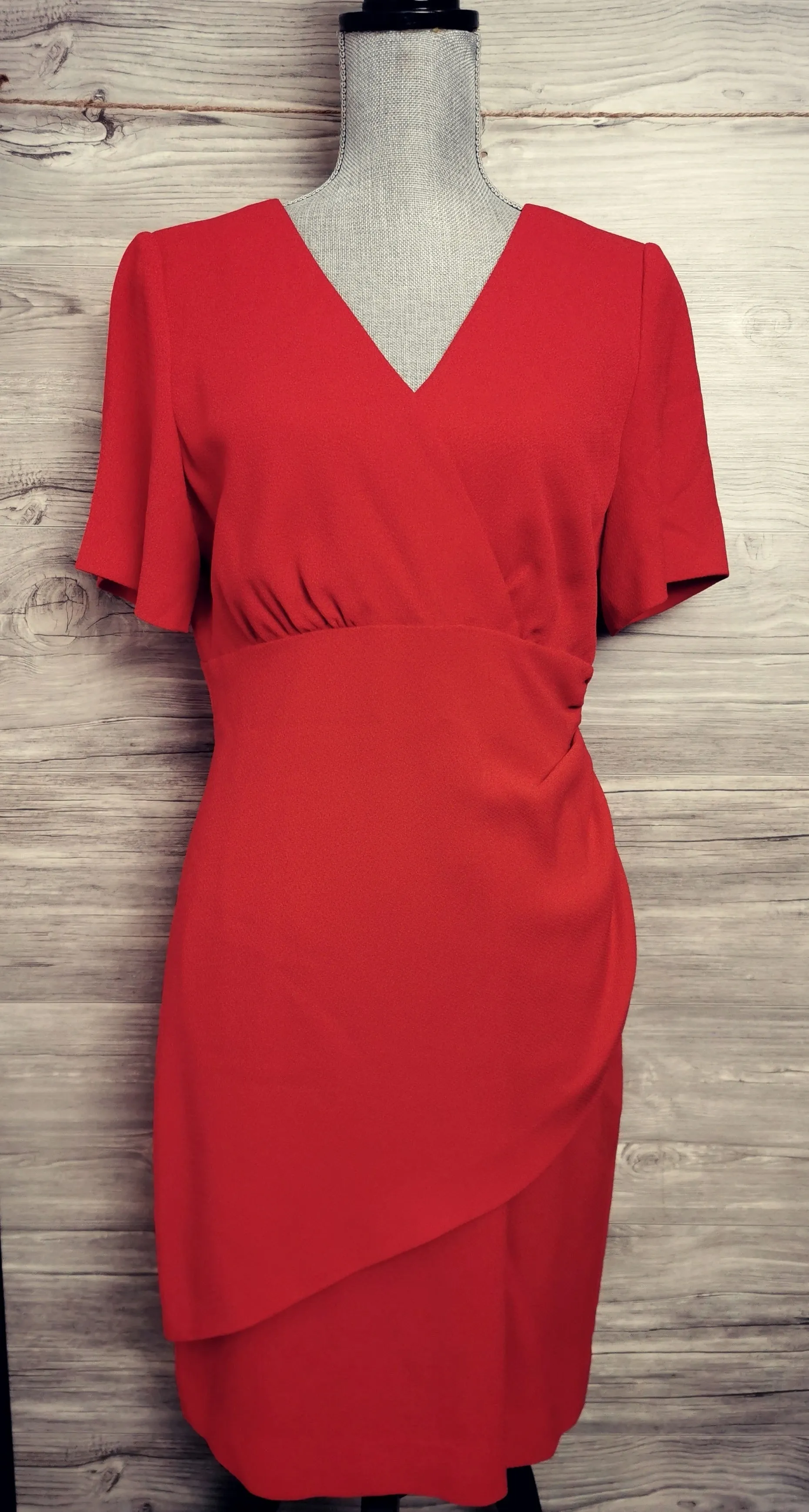 WOMENS SIZE 10 PETITE - LIZ CLAIBORNE, Fitted Red Dress EUC B53