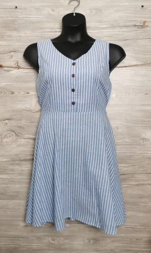WOMENS SIZE XL - PAPILLON, Blue & White Apron Dress NWT B53