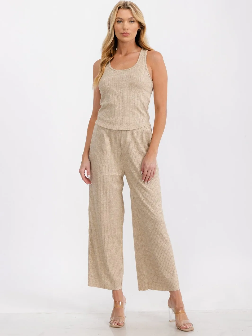 WOMEN'S SLEEVELESS RIBBED TANK TOP