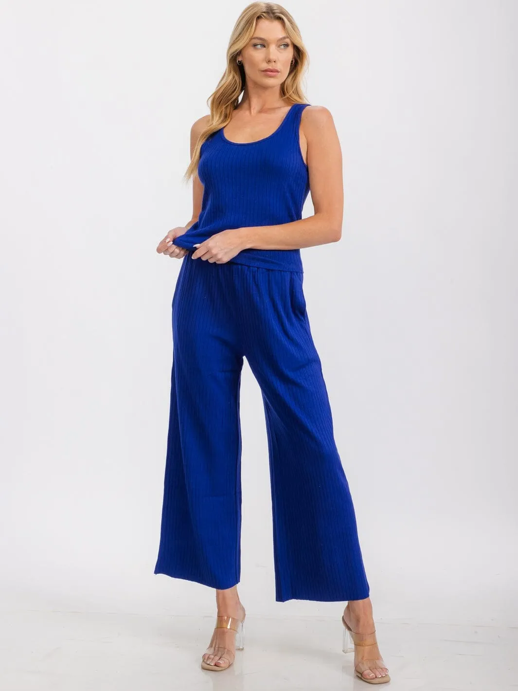 WOMEN'S SLEEVELESS RIBBED TANK TOP