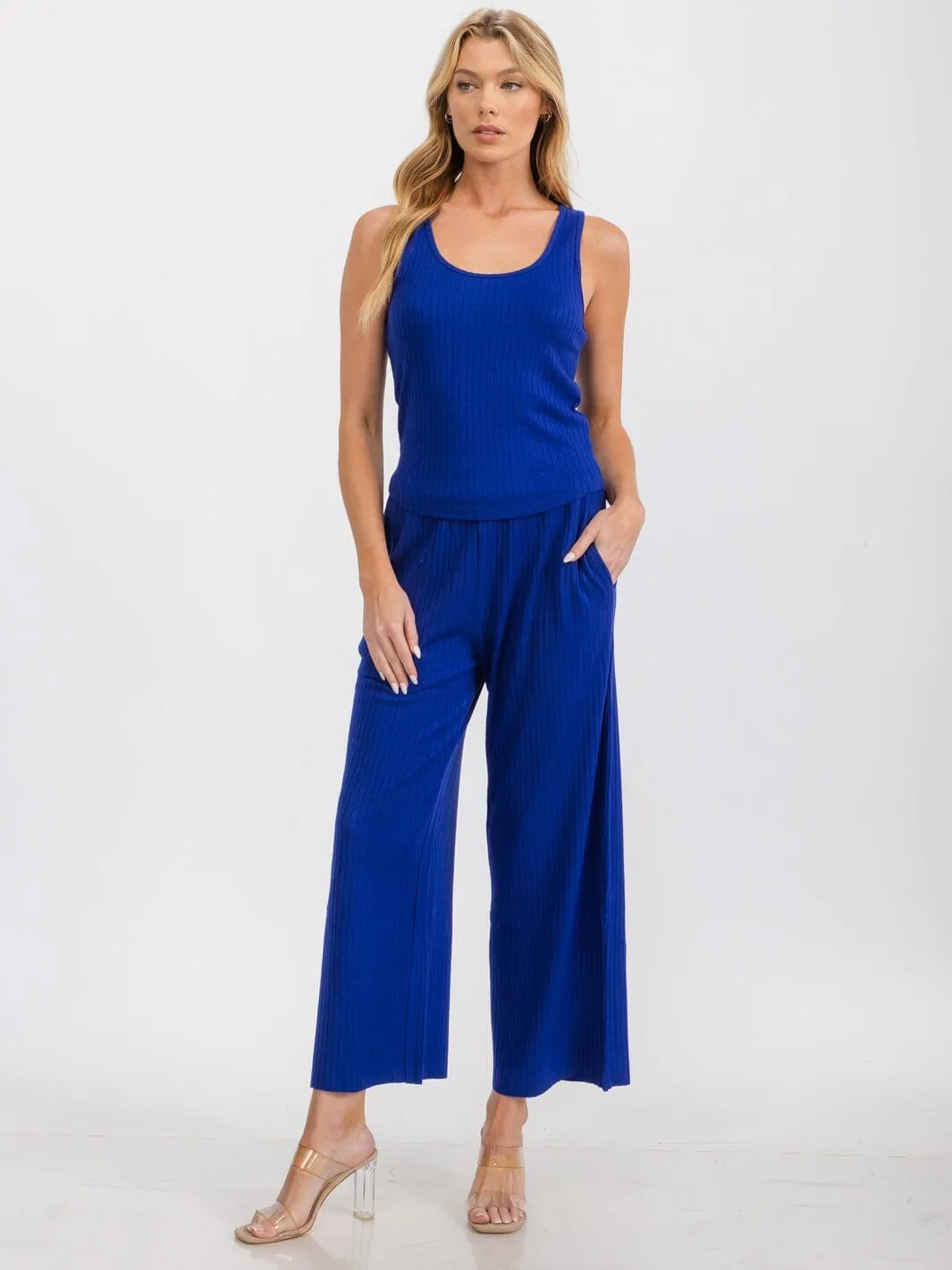 WOMEN'S SLEEVELESS RIBBED TANK TOP