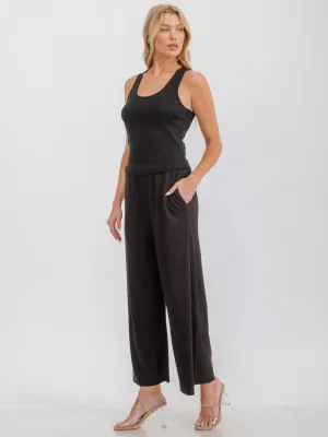 WOMEN'S SLEEVELESS RIBBED TANK TOP
