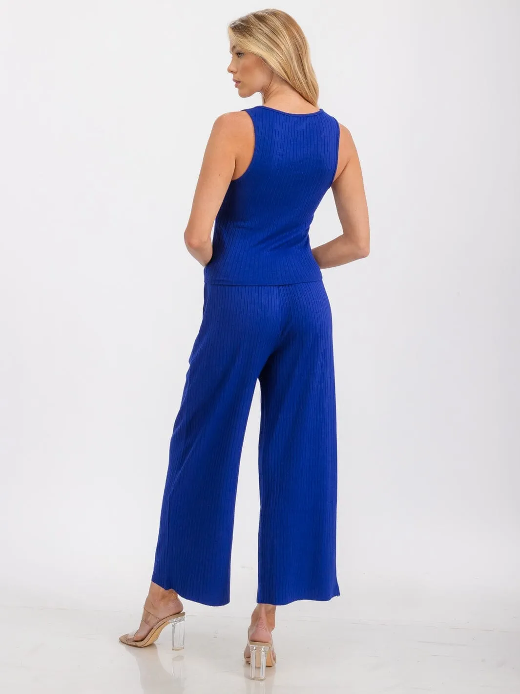 WOMEN'S SLEEVELESS RIBBED TANK TOP