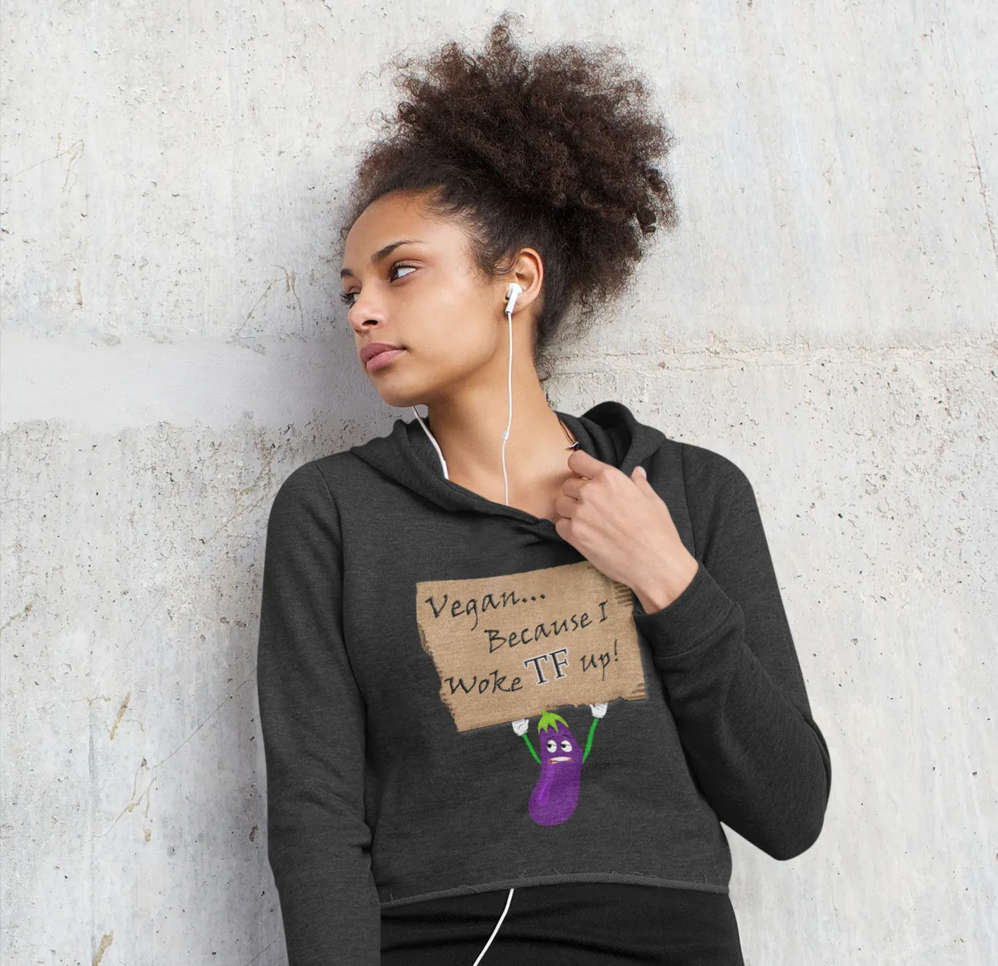 Women's Woke TF Up Cropped Hoodie