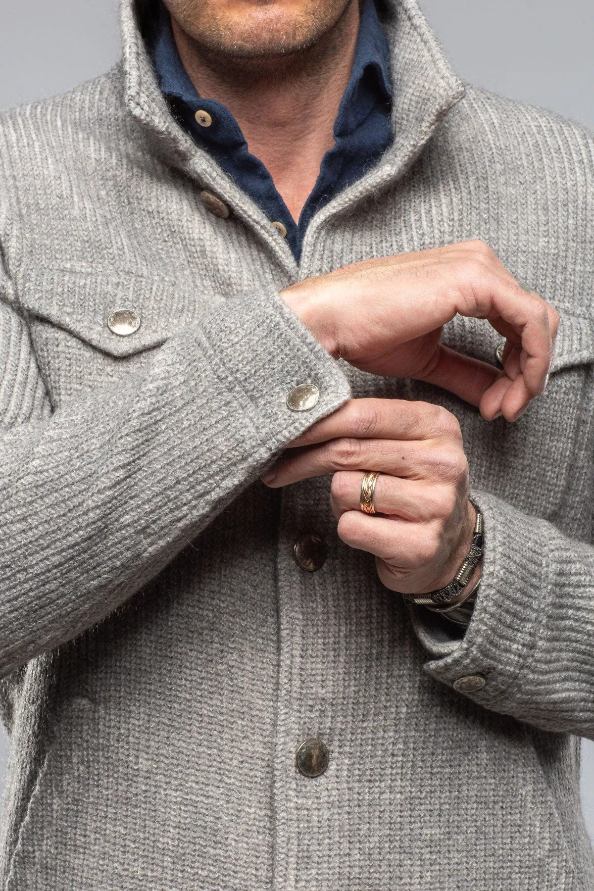 Wrangell Knit Jacket In Light Stone