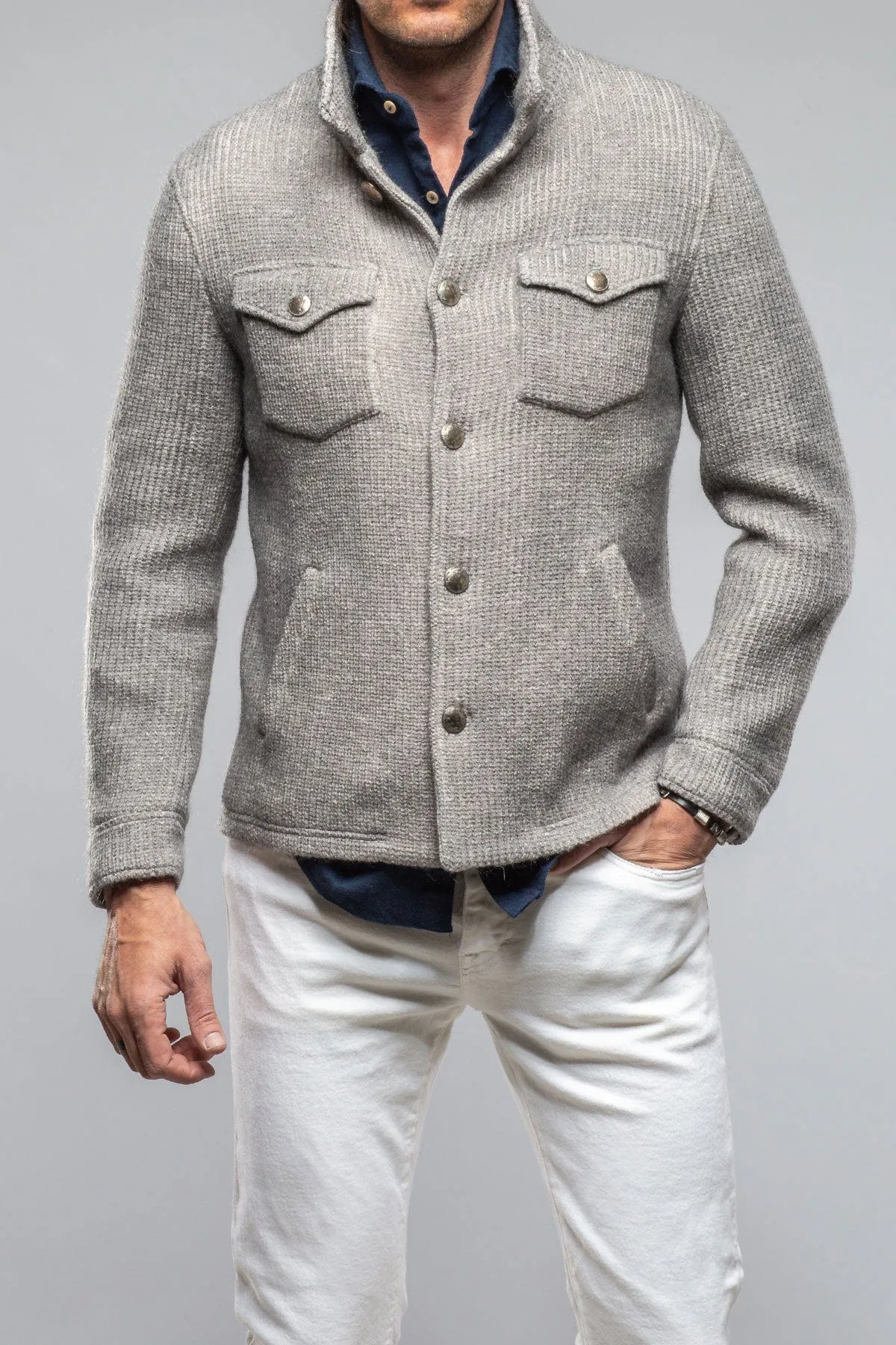 Wrangell Knit Jacket In Light Stone