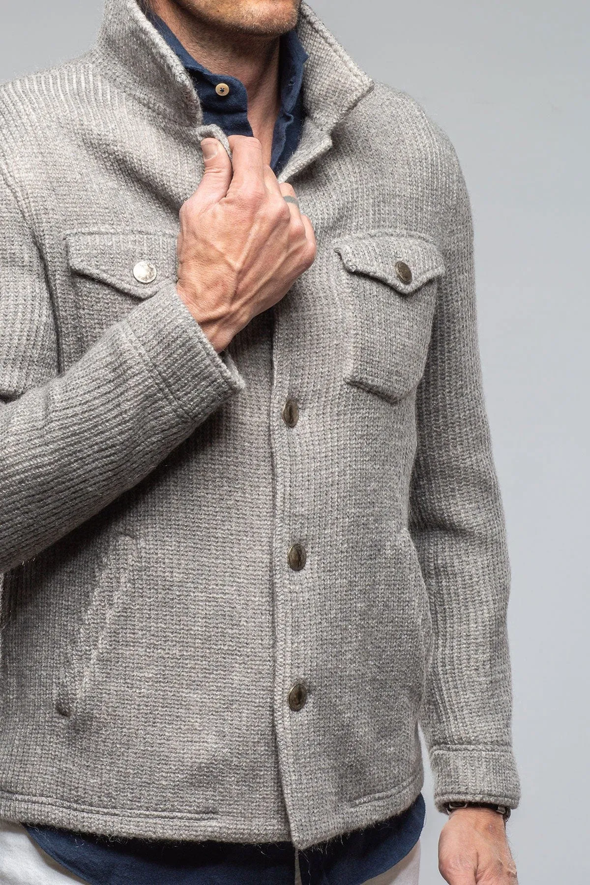 Wrangell Knit Jacket In Light Stone