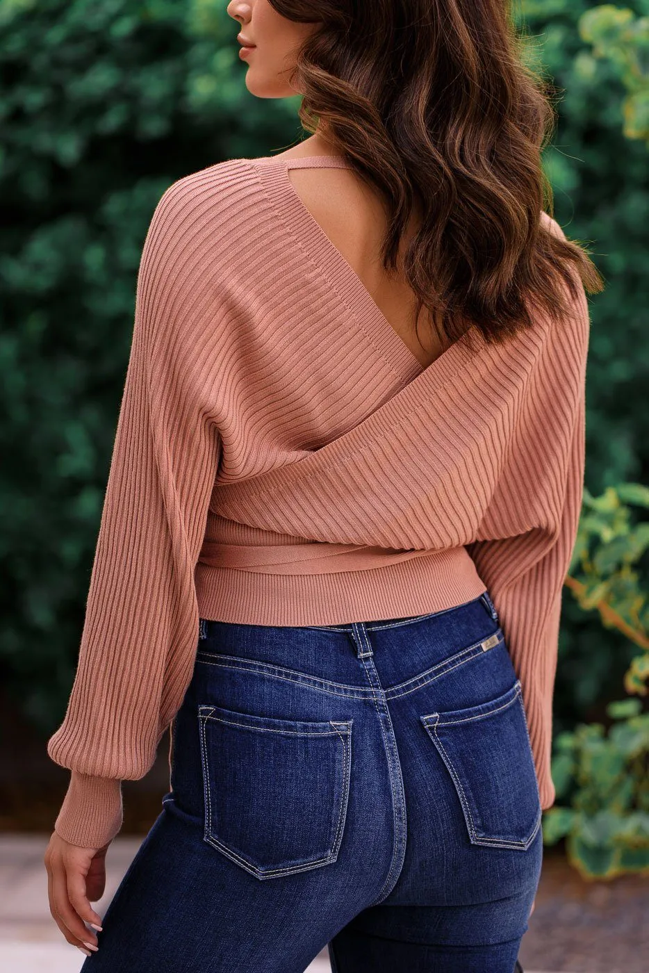 Wrap Party Mauve Tie-Front Top