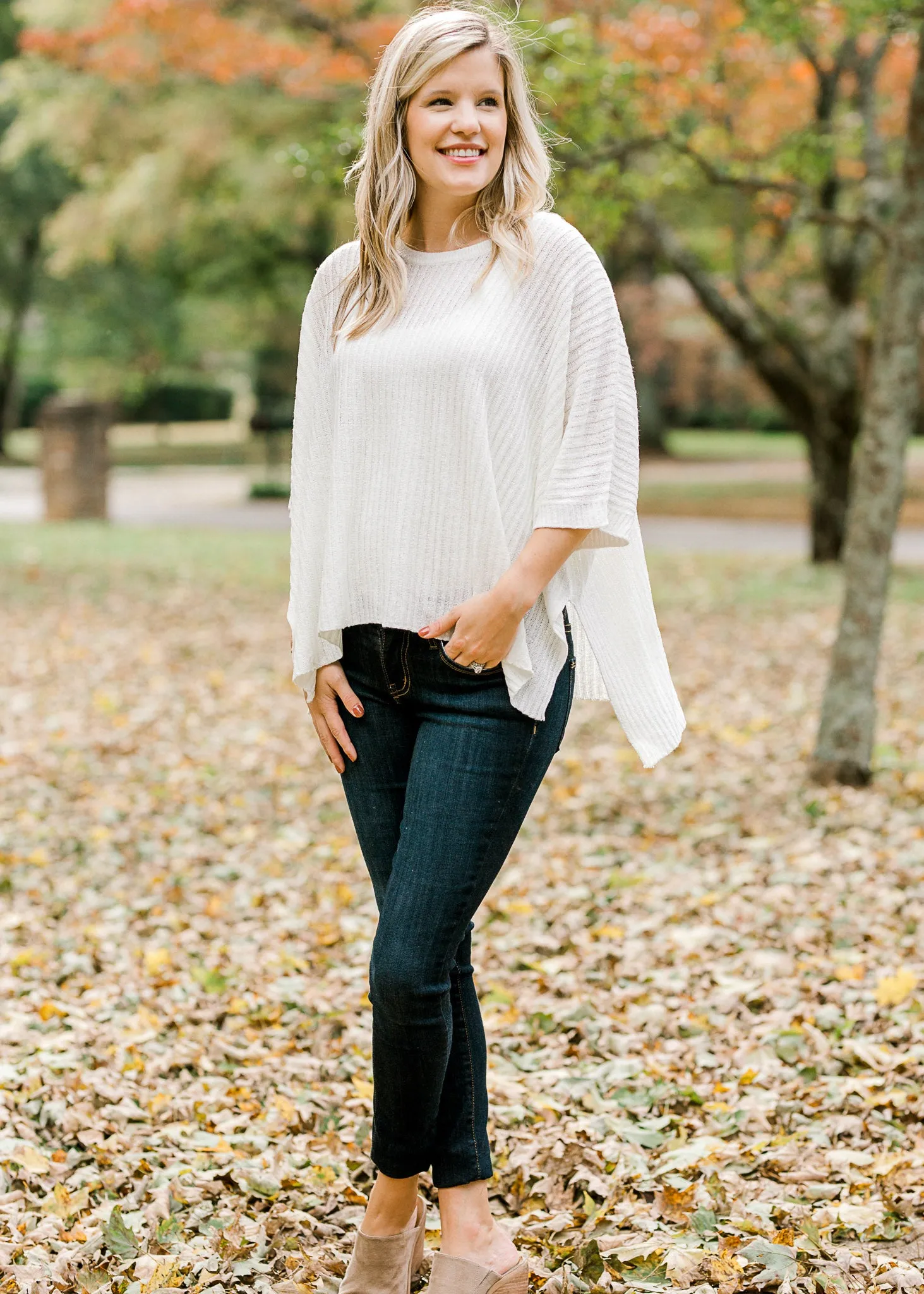 X Ivory Dolman Sleeve Sweater